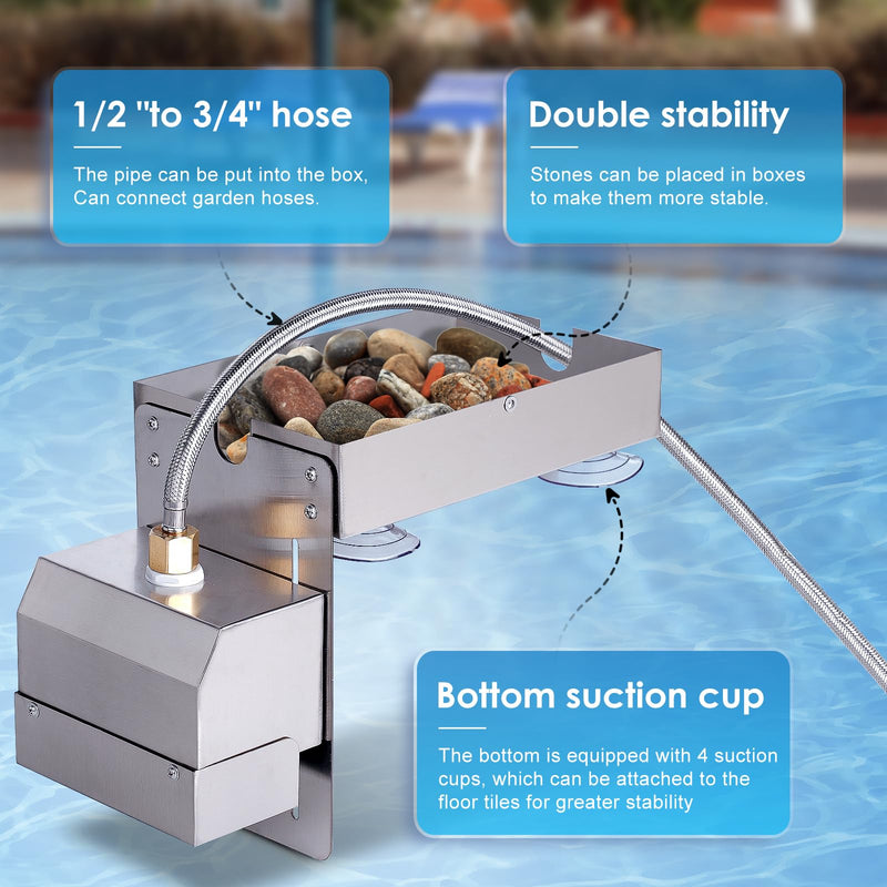 [Australia - AusPower] - Automatic Pool Filler Water Leveler Auto Fill Pool Waterfall Water Level Control with Float Valve for Swimming Pool Spa Pond Pool Auto Fill (Silvery) Silvery 
