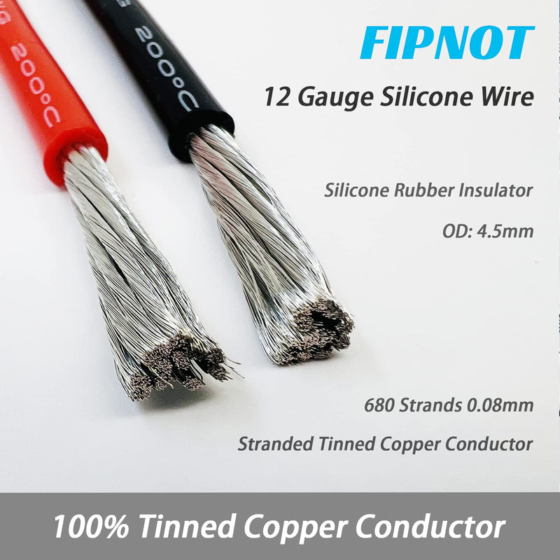 Flexible 12 Gauge Silicone Wire 50ft, 12 AWG Stranded Automotive Wire (Red+Black+Blue+Yellow+White 5 Colors Each 10ft) 100% Tinned Copper Conductor Rated 392℉ 600V 5 Colors - Red, Black, Blue, Yellow, White