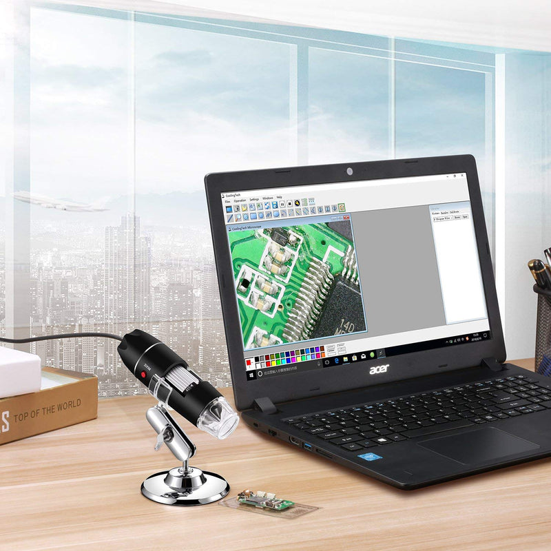 USB Digital Microscope 40X to 1000X, Bysameyee 8 LED Magnification Endoscope Camera with Carry Case and Metal Stand Compatible for Android Windows 7 8 10 Linux Mac