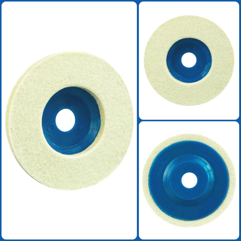 [Australia - AusPower] - SALI Polishing Hoods Pack of 10 Angle Grinder Wool Buffing Disc 125 mm Polishing Attachment Angle Grinder Buffing Disc Flex Polishing Discs Sanding Sanding Tool for Glass, Ceramic, Plastic, Car 
