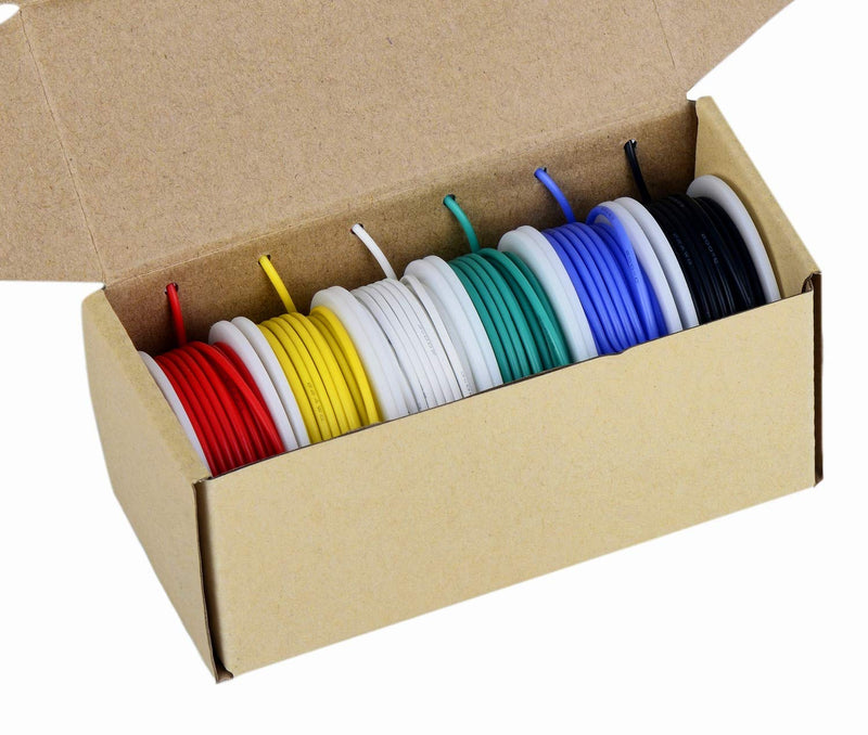 [Australia - AusPower] - 18 Gauge Wire Spool 13.2ft / 4m Each 6 Colors,18 AWG Stranded Wire Hook up Wire Kit, Silicone Rubber Insulated/Tinned Copper/Flexible/18AWG Wire for Automotive Wiring 18awg silicone wire set 