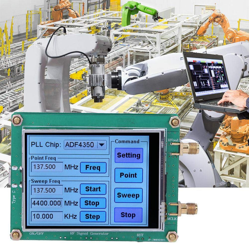 Signal Generator High Precision Full Touchscreen RF Sweep Point Frequency Module Radio PC Counter Control with Data Cable SMA Female ADF4350/ADF4351(ADF4350)