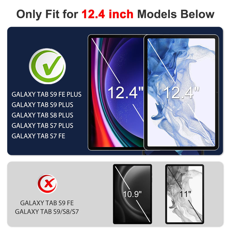 [Australia - AusPower] - SPARIN Screen Protector for Samsung Galaxy Tab S9 Plus/S9 FE Plus/S7 FE 5G/S8 Plus 12.4'', 2 Pack HD Tempered Glass for galaxy Tablet S9 Plus/S9 FE Plus/S7 FE 12.4 inch 