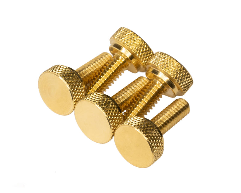 [Australia - AusPower] - 1/4-20 Thumb Screws Brass Knurled 3/4" Thread Length 5 Pack 