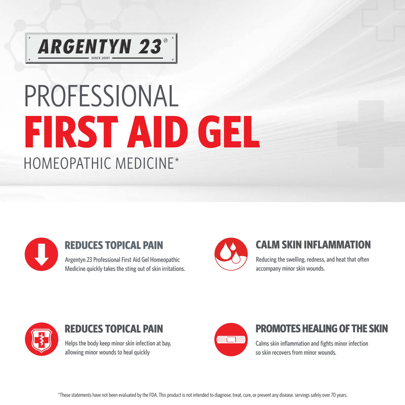 [Australia - AusPower] - Argentyn 23 Professional Silver First Aid Gel – Topical Healing Homeopathic Medicine - 2oz Pump 2 Fl Oz (Pack of 1) 