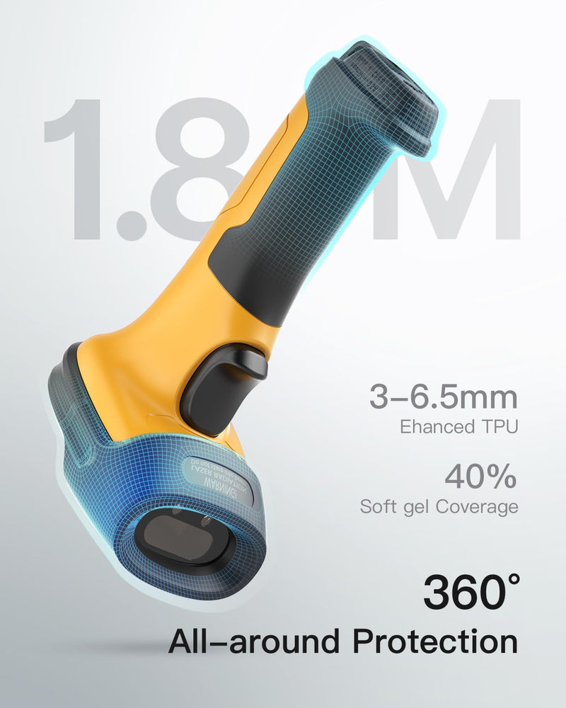 Inateck AI Barcode Scanner, Bluetooth Scanner Wireless, 2600mAh Battery, 1 Charge for 180 Days, Barcode Reader Support Fast AI Setup, P6 AI