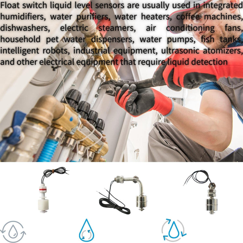 [Australia - AusPower] - PP Float Switch Industrial grade Water Level Sensor Vertical Float Switch for Ice Maker Sump Pump Bilge Pump Water Tank Aquarium, Limit Card can Vertical or Invert 1 PP float switch/ water float switch/water level switch 