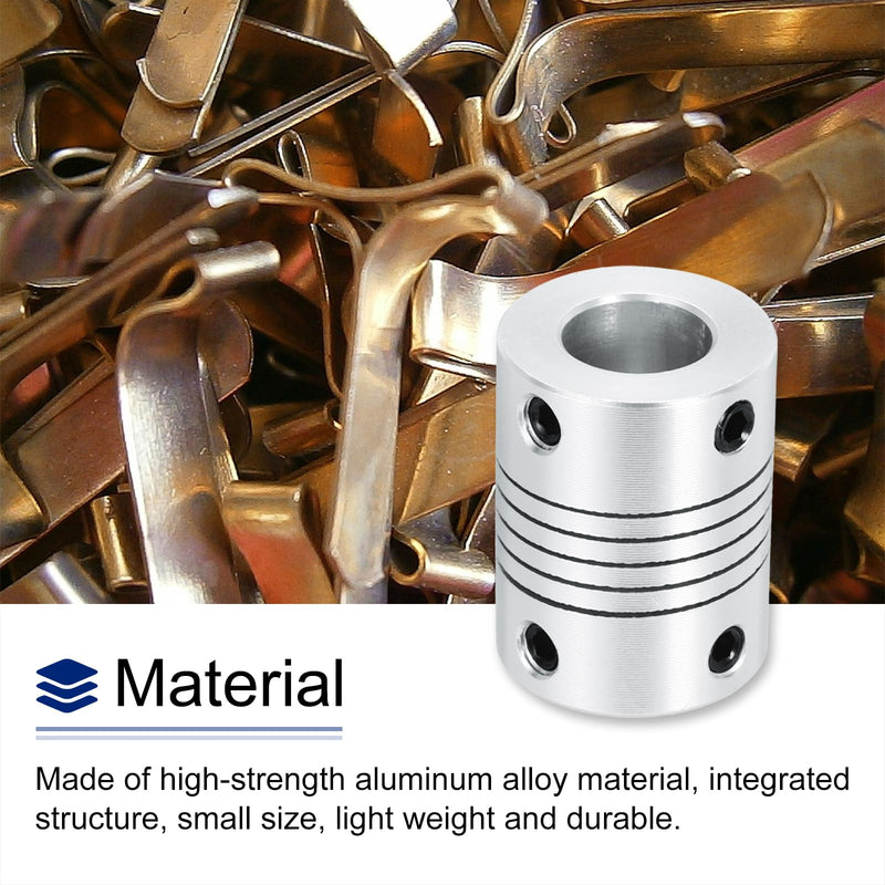 [Australia - AusPower] - uxcell 5Pcs 10mm to 10mm Aluminum Alloy Shaft Coupling L25xD19 Flexible Coupler Beam Stepper Motor Joint Connector for 3D Printer CNC Machine DIY Encoders and Motors Shaft,Silver 5 