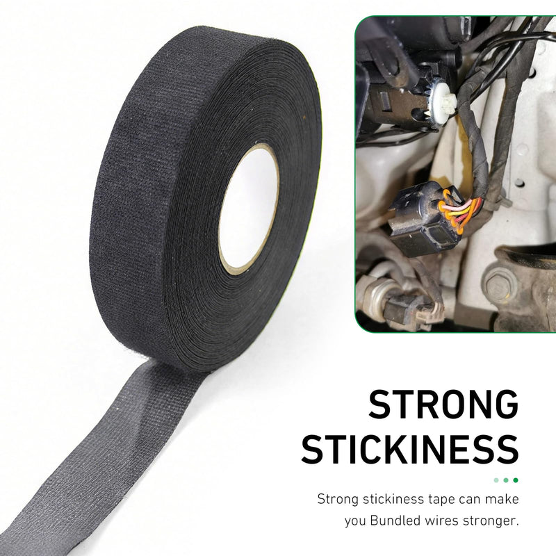 2 PCS 49ft Automotive Wire Harness Tape, No Residue Cloth Tape for Car Harness Wrapping, Waterproof Heavy Duty Electrical Insulation Tapes for Electricians, Motors, Trucks