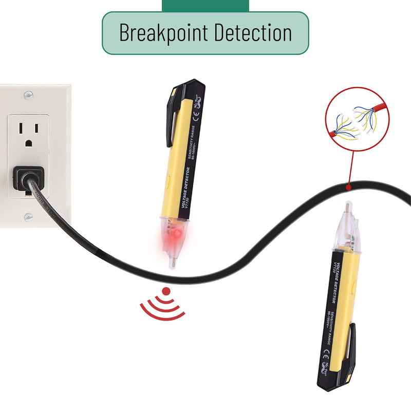 [Australia - AusPower] - Mr. Pen 2 Pack Non Contact Voltage Tester - Red & Yellow, Electric Tester Pen, Voltage Detector 