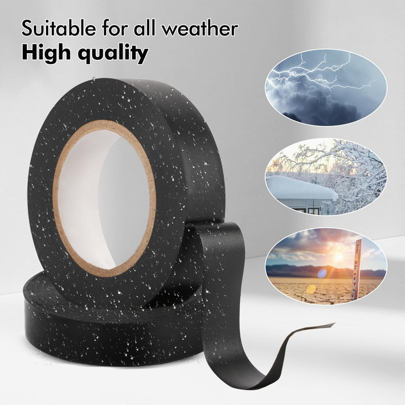 [Australia - AusPower] - 4 Pack Black Electrical Tape，0.70 in x 72ft，Waterproof High Temperature Electric Tape Weatherproof Home Outdoor Multipurpose Insulating Wire Wrapping 