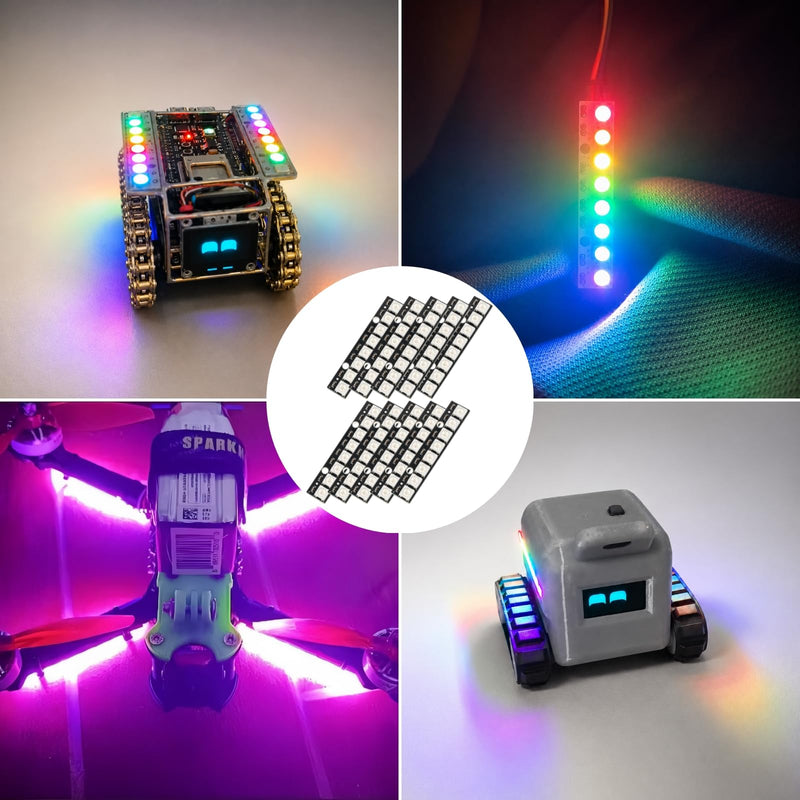 WS2812 RGB LED Module 8 Bit, 5050 LED Stick 5 V with Integrated Driver, Addressable RGB Light Strip for Arduino Raspberry Pi ESP32, DIY Electronics Model Making Lighting Pack of 10