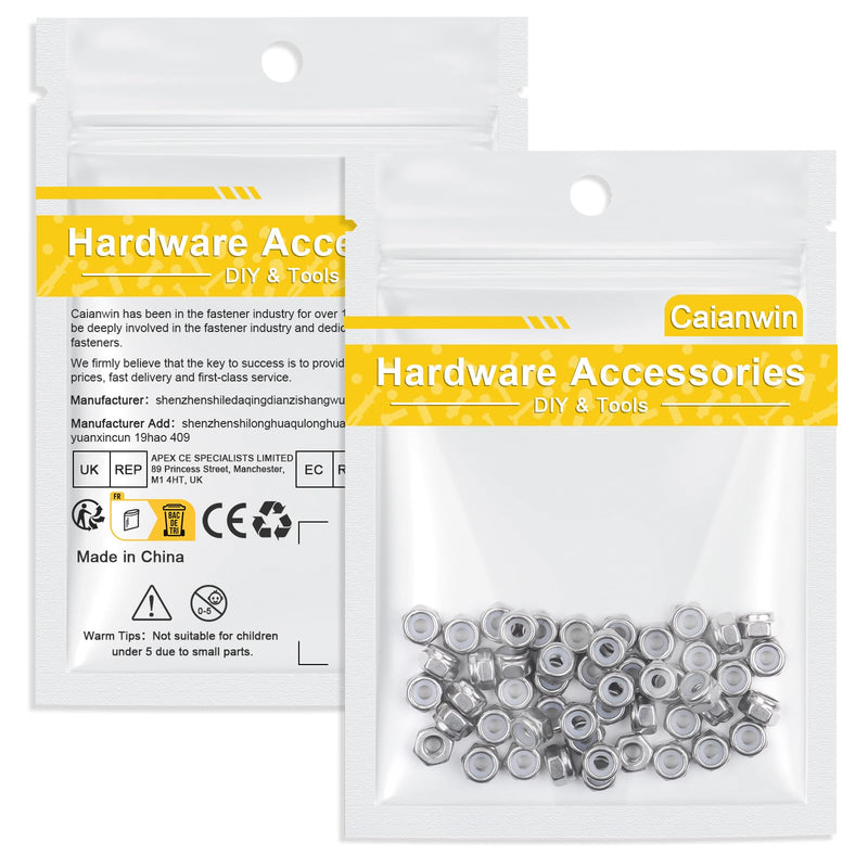 [Australia - AusPower] - 25Pcs 3/8"-16 Nylon Insert Hex Lock Nuts A2 304 Stainless Steel Self Locking Nuts for Industrial Construction Fasteners 25 
