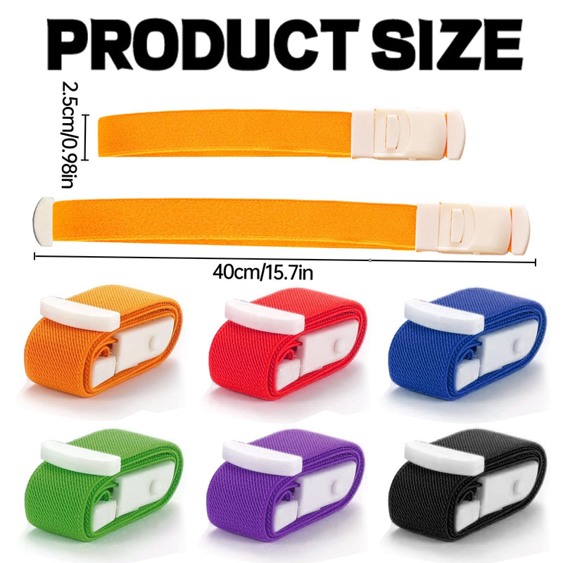 6 x Vein Storms, Medical Nurse Tourniquet Buckle, Tourniquet Bands, Vein Congestion Tube, Dust Band, Blood Collection and Wound Care Used (Mixed Colour)