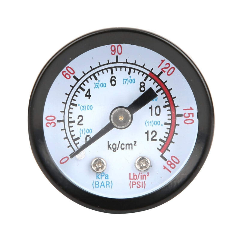 Air Compressor Pressure Gauge, Pressure Gauge for Air Compressor 180 PSI/12Bar, Compressed Air Pressure Gauge for Compressor 42 mm Diameter for Screw Compressors, Piston Compressors