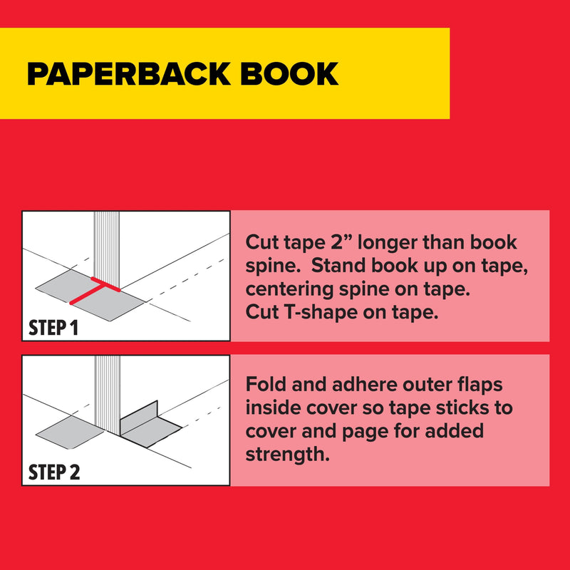 Scotch Book Tape, 2 in x 540 in, Excellent for Repairing, Reinforcing Protecting, and Covering (845) 1