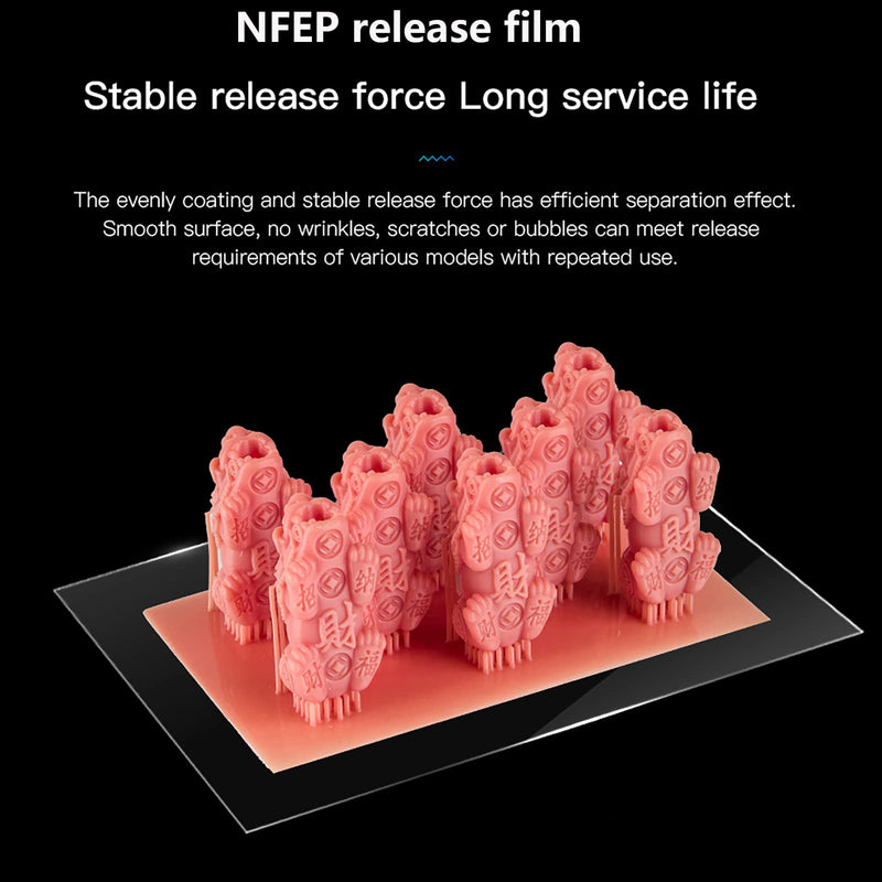 KOYOFEI 5PCS NFEP Film for Resin 3D Printer, nFEP(PFA) Release Film for ELEGOO Mars 4/Ultra/Max, Saturn(S), Photon Mono 2, M3, Sonic Mini 8K, Mono X 6K, M3 Plus,LCD Resin 3D Printer 260x200x0.127mm 5PCS 260x200mm