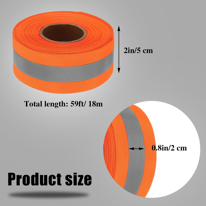 High Visibility Reflective Tape for Clothing, 2'' x 59ft Waterproof Sew on Safety Fabric Webbing, Outdoor Warning Straps Strips, Reflector Band Patch on Cycling Sash Bag Pet Wears, Green