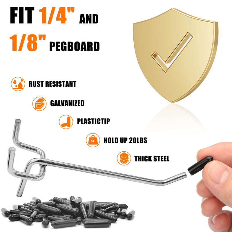 [Australia - AusPower] - Pegboard Hooks Pegboard Accessories,4 inch,Pegboard Organizer Kit for Garage Organization,Tool Storage, 25 Pack 