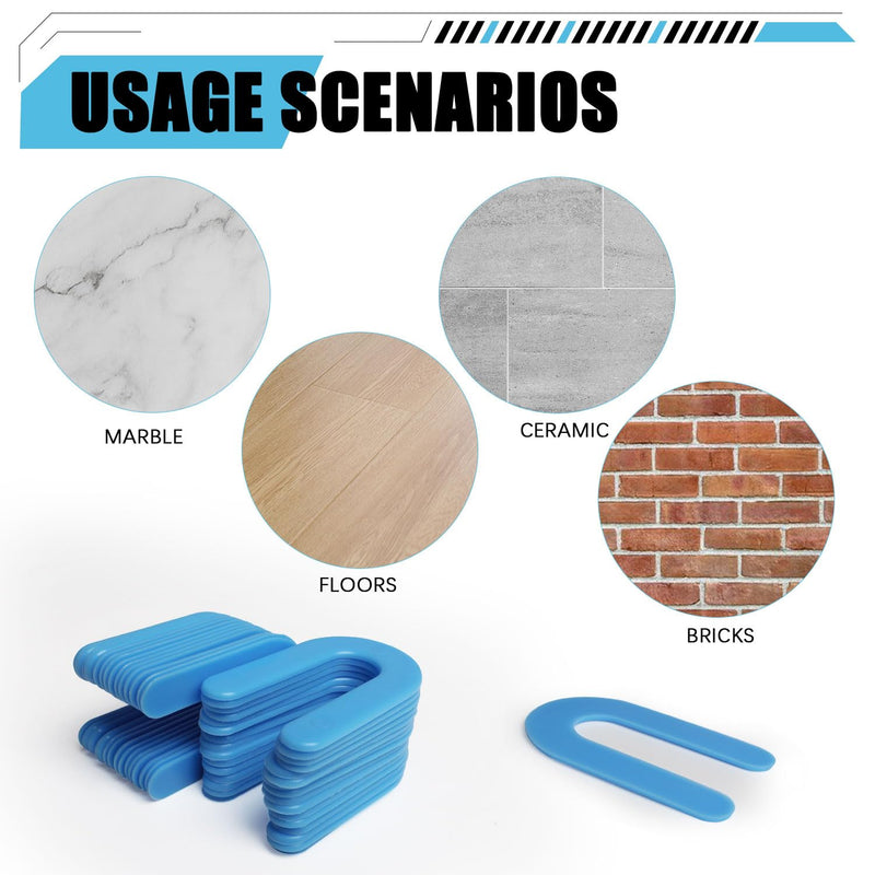 [Australia - AusPower] - 400 Horseshoe Tile Spacers, 1/16-Inch U-Shaped Plastic Spacers for Tile Leveling System Floor Wall Tile Installation 1/16"-400 Pcs 