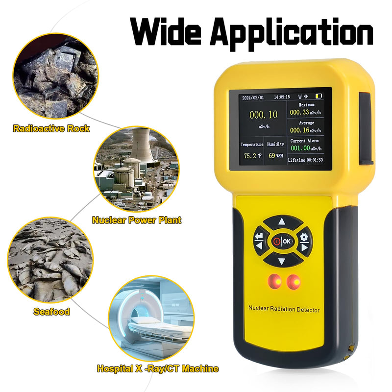 [Australia - AusPower] - Geiger Counter Kethvoz Nuclear Radiation Detector with Alarm Detects Radioactivity Beta X-Ray Gamma Radiation Meter Rechargeable Nuclear Radiation Detector KE-886A 