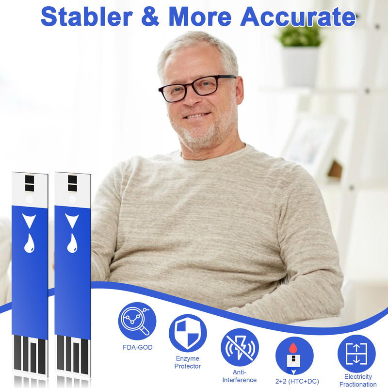 Blood Glucose Test Strips Set -Lvonge 100PC Test Strips for Use Only with Lvonge Blood Glucose Monitor G520/501, Home Diabetes Blood Glucose Testing Kit