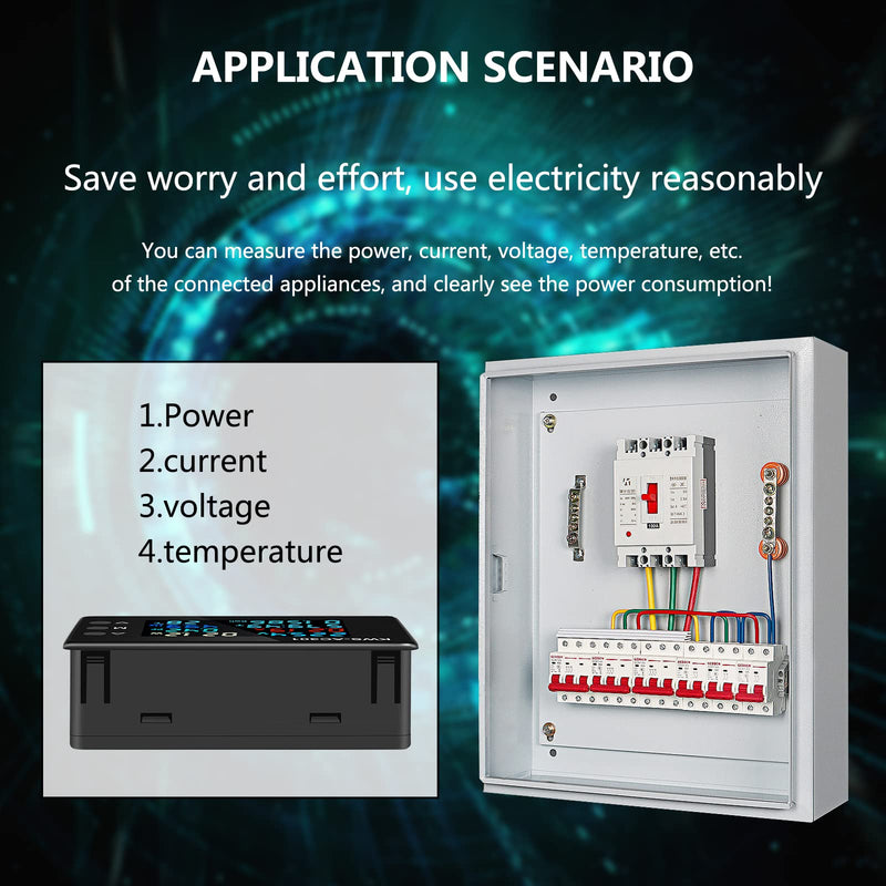 [Australia - AusPower] - AC 50-300V 0-20A Ammeter Voltmeter 110V 220V AC Multimeter 110V 220V 8 in 1 Multifunction LCD Display Digital Current Voltage Power Tester Electric Energy Monitor 20A 