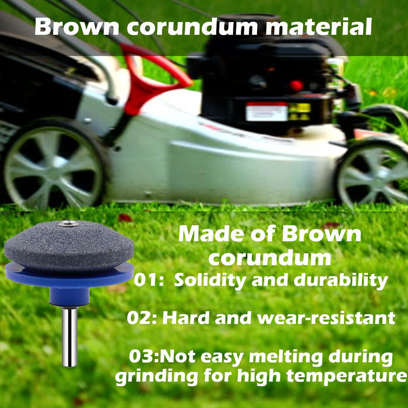 [Australia - AusPower] - Lawnmower Dull Blade Sharpener, 3 Pcs Mower Sharpening Stone Wheel Kit, Universal Garden Tool Grindstone and Knife Edge Whetstone for Any Power Hand Drills 