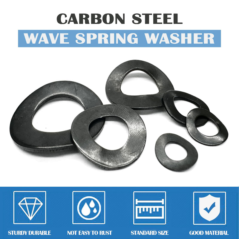 [Australia - AusPower] - M8 Metric Wave Spring Washer,Carbon Steel Spring Wave Washer Gasket,Wave Spring Washers with Black Oxidized Finish for Screw Bolt(100Pcs) M8 