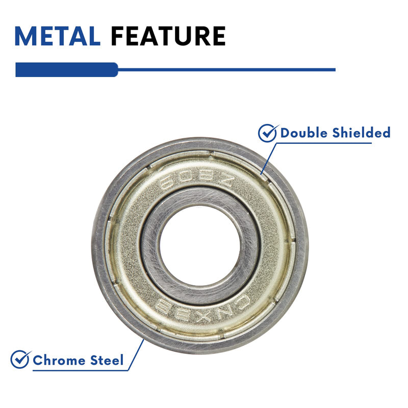 [Australia - AusPower] - 10pcs 608ZZ Ball Bearing, Double Metal Sealed Deep Groove Bearings 8x22x7mm, High Temperature High Speed and Low Noise,Suitable for Electric Motor Applications (10, 608-ZZ) 10 