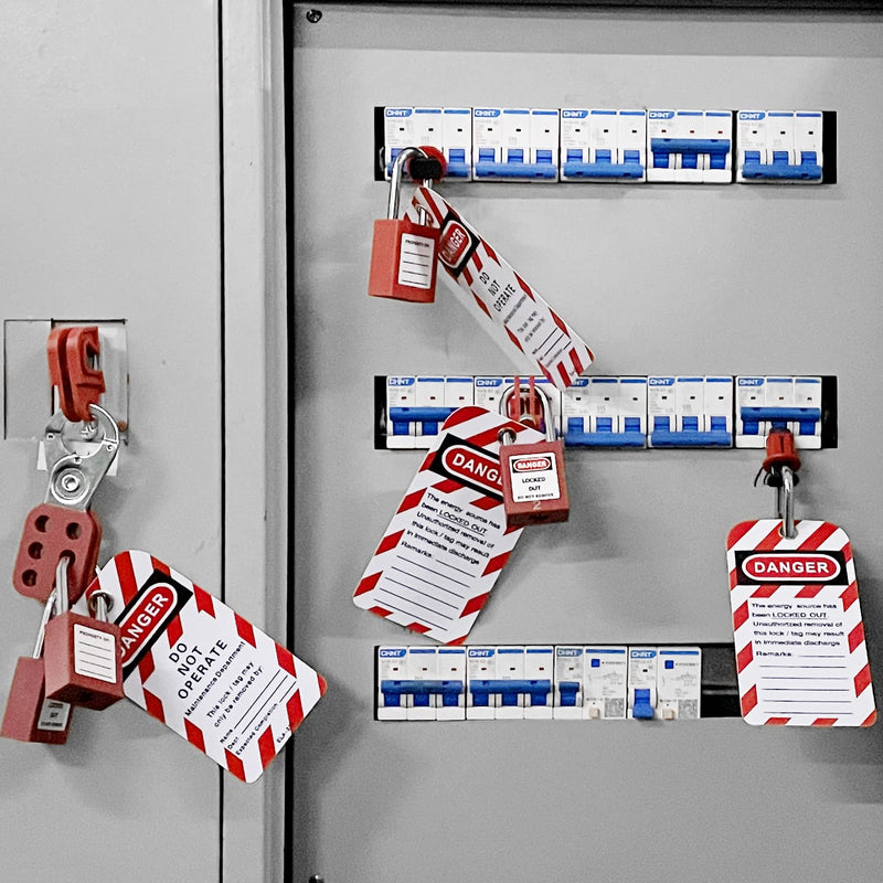 SAFBY Lockout Tagout Tags, 5.7"x2.9", OSHA Compliant, Loto Lock Out Tag Out 100 Pack (100 pcs) 100 pcs