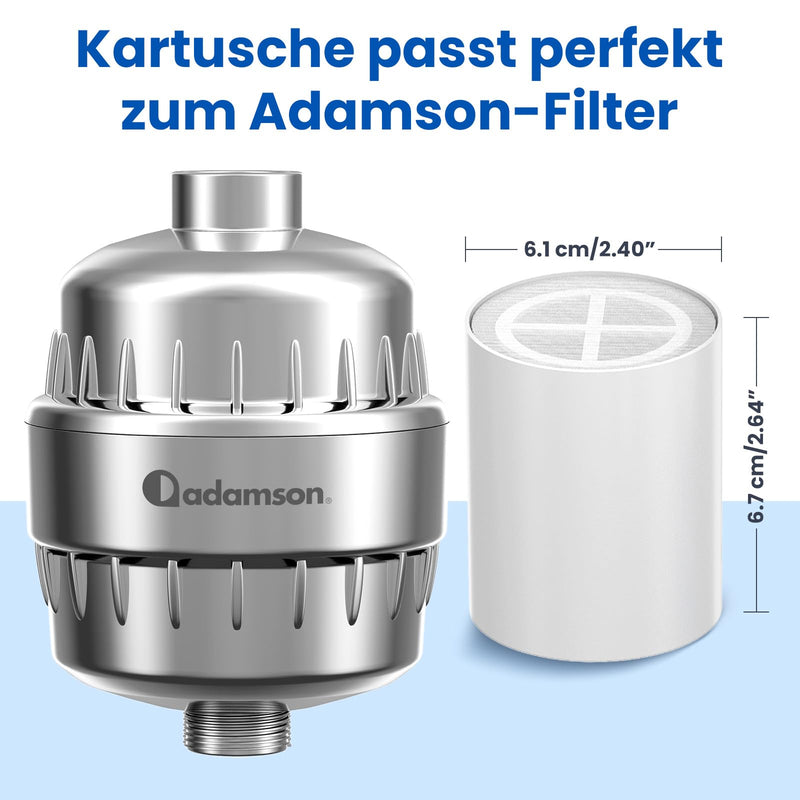 Replacement Shower Filter Cartridge with 36 Filter Levels | Provides up to 6 months of clean water without tools Replacement Filter Cartridge