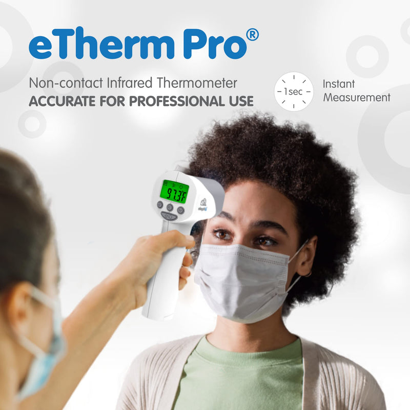 [Australia - AusPower] - Elepho eTherm Pro Medical Quality Non-Contact IR Forehead Thermometer for Family or Office Use. Instant Body, Object, or Liquid Readings. Large LCD Display. 32 Memory Readings 