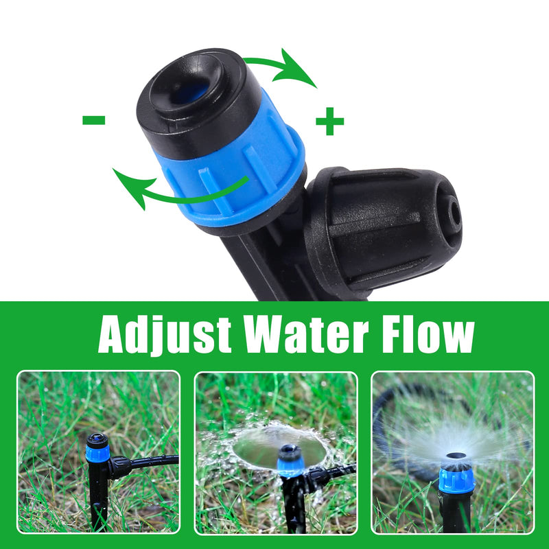 [Australia - AusPower] - Drip Irrigation Emitters with Adjustable 360 Degree Water Flow Drippers Sprayer for 1/4 inch Tubing, Garden Drippers Sprayer Perfect for House Garden Watering System. (25pcs-Blue 360 Degree Sprayer) 25pcs-Blue 360 Degree Sprayer 