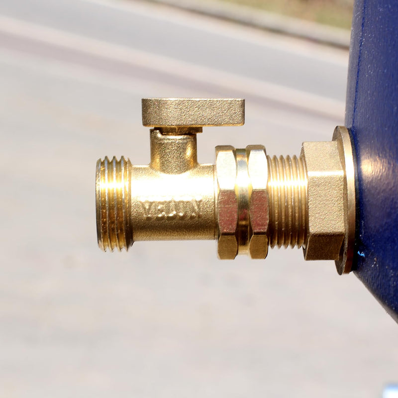 [Australia - AusPower] - Brass Water Tank Connector Bulkhead Tank Fitting 1/2" Female 3/4" GHT Male Water Tank Connector (2 Pack) 2 Pack 