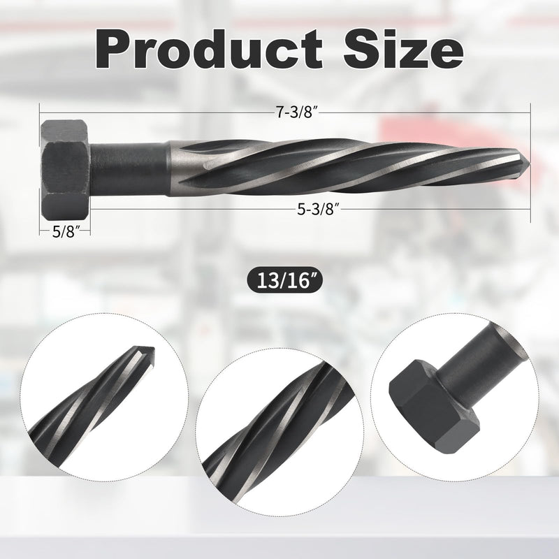 Rocaris 13/16" M2 HSS Taper Chucking Reamer Drill Bit, Taper Reamer Drill Bit for Steel, Alloy, Aluminum, Wood, Plastic 13/16 in 1