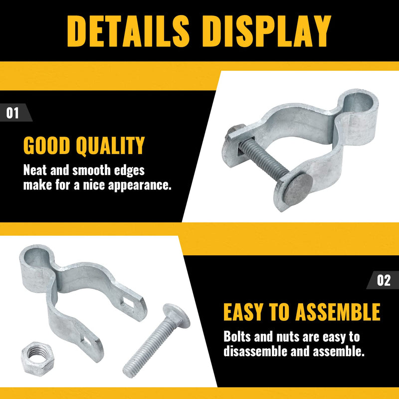 VIVIDA 1-5/8" Chain Link Female Gate Hinge, Metal Gate Hinge for 1-5/8" OD Post/Pipe, Chain Link Fence Hardware, Galvanized Steel, 4 PCS 1-5/8" (4 PCS)