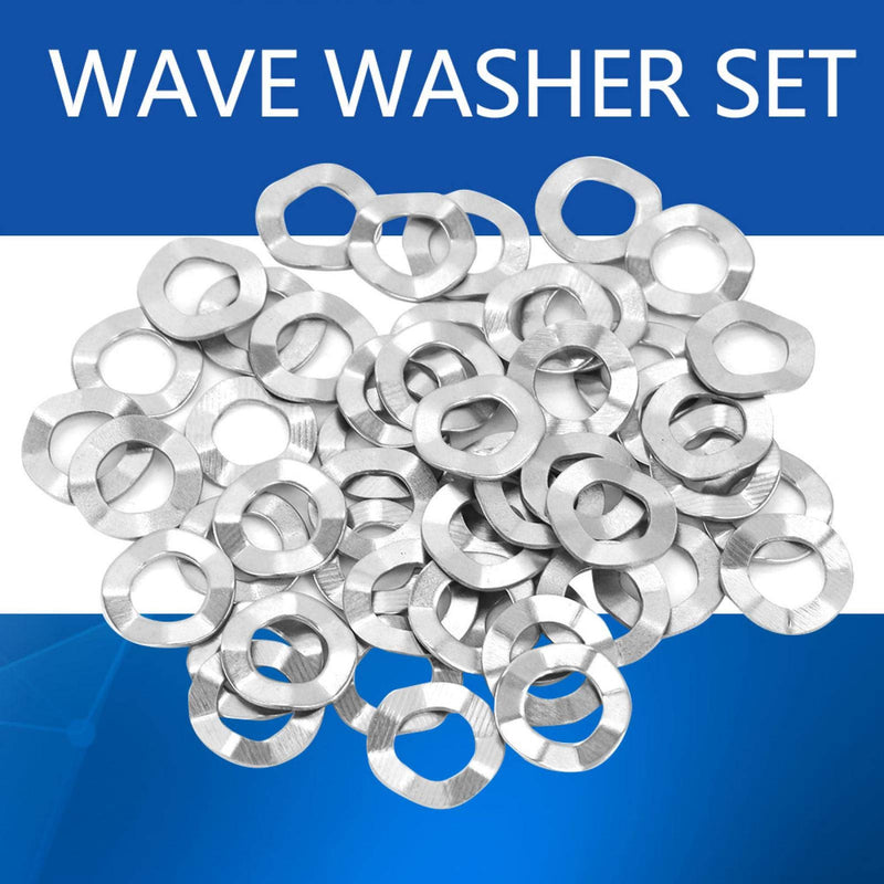 [Australia - AusPower] - Wave Spring Washer Assortment Kit Stainless Steel Spring Wave Washer 10 Sizes M3 M4 M5 M6 M8 M10 M12 M14 M16 M20(50pcs*M6) 