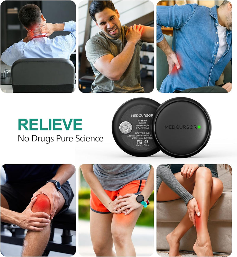 [Australia - AusPower] - Medcursor TENS Unit Muscle Stimulator - Wireless 3-in-1 Dual-Channel EMS Machine with App Control & Session Memory, 25 Intensity Levels, 8 Target Areas, Storage Pouch, Designed for Back Pain Relief Black 