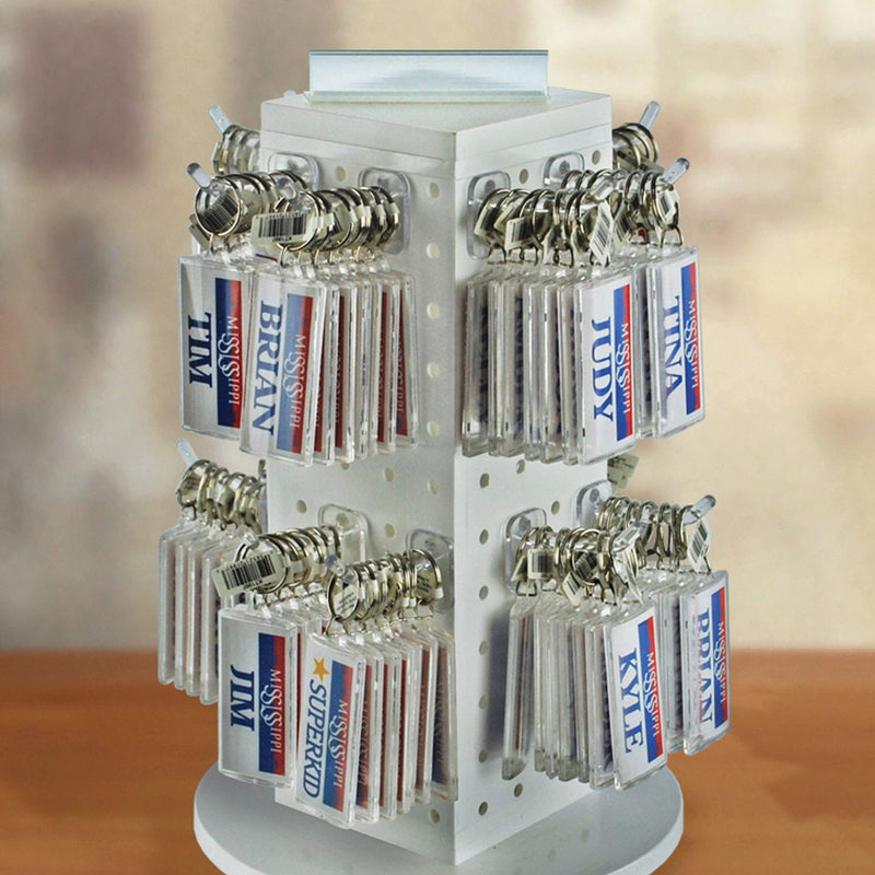 [Australia - AusPower] - Azar Displays 800004-C Pack of 50 Clear Pegboard Hooks (Also Available in Black & White) - 4” Pegboard Hook Set (2” & 6” Pegboard J Hooks Also Available) - Polycarbonate Plastic Hooks for Retail 4 Inch 
