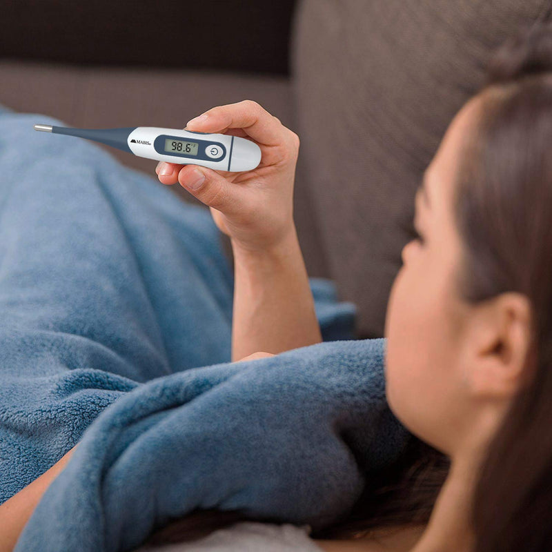 [Australia - AusPower] - MABIS Digital Thermometer for Babies, Children and Adults for Oral, Rectal or Underarm Use, Blue, 20 Sec 
