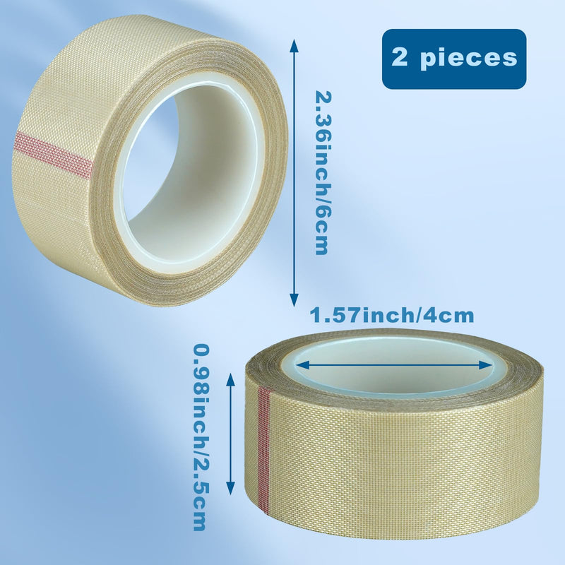 PTFE Telfon Tape high Temperature Tape Welding Sealing Tape for Vacuum Sealer Machine 2 Pieces(25mm x 1133feet x 0.18mm)