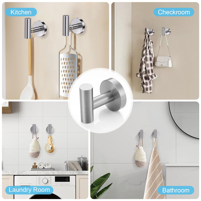 Brushed Nickel Towel Bar Set, 5-Piece Bathroom Hardware Accessories Set with Smiley Face Towel Rings, Stainless Steel Wall-Mounted Towel Holder Set for Bathroom,23.6 Inch Brushed Nickel