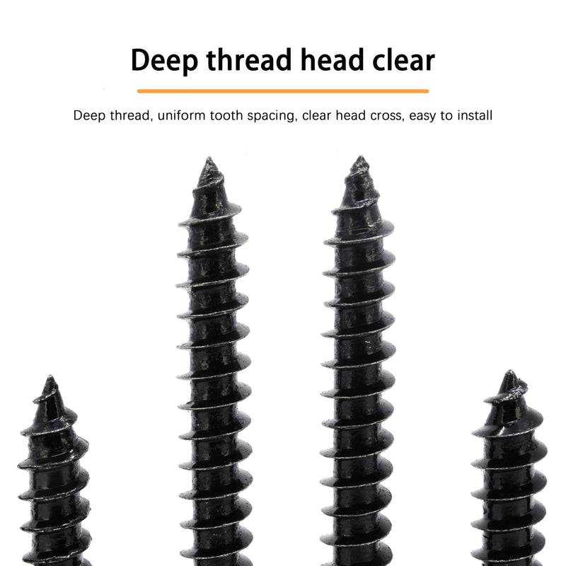 [Australia - AusPower] - #10 X 1" Black Screw,Flat Head Phillips Wood Screw, Electroplating Black Carbon Steel, 10 X 1-Inch, 75Pcs #10 x 1" Black Zinc Plated Screws 