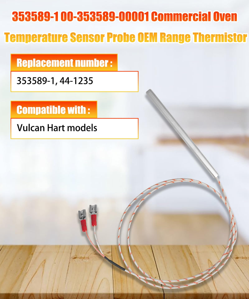 [Australia - AusPower] - 353589-1 00-353589-00001 Commercial Oven Temperature Sensor Probe OEM Range Thermistor Compatible with Vulcan Hart Models,Replaces 353589-1,44-1235 ETC 