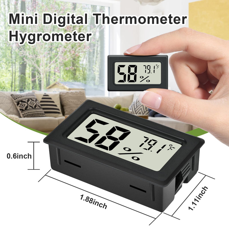 [Australia - AusPower] - Humidity Meter Indoor Thermometer 6-Pack Mini Digital Thermometer Hygrometer Indoor Temperature Humidity Meters Gauge LCD Display Fahrenheit (℉) for Greenhouse, Reptile Tank, Cellar, Closet 
