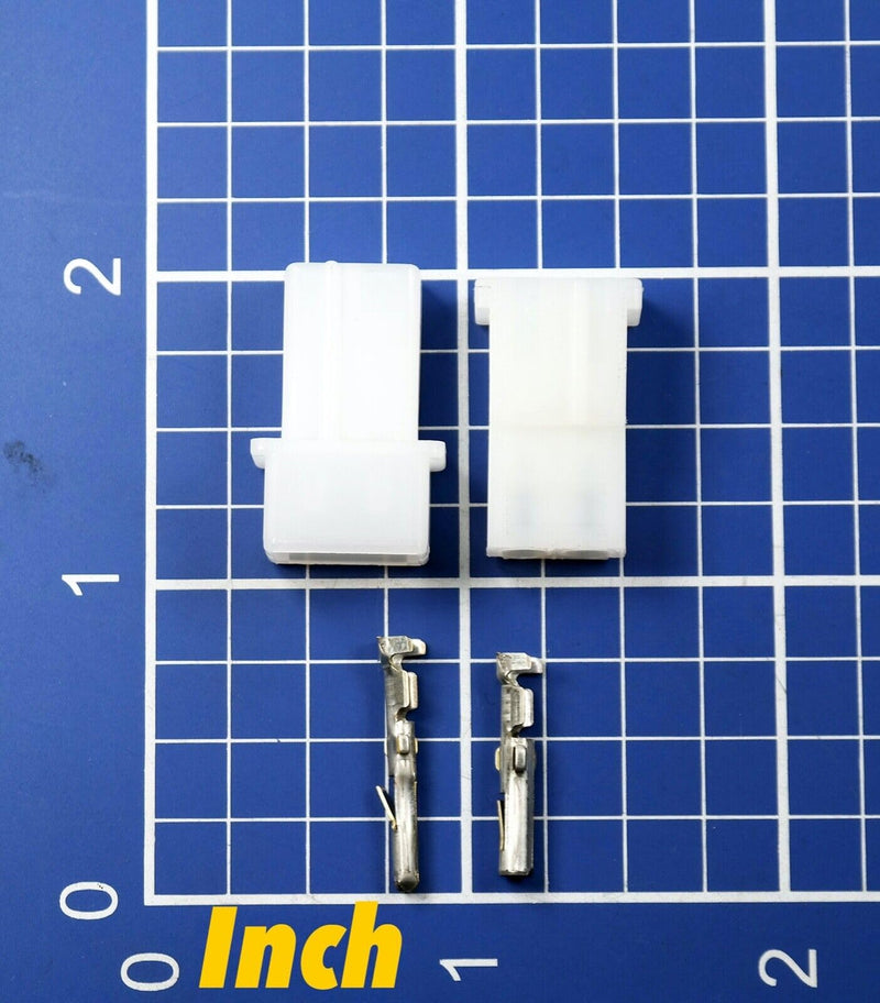 [Australia - AusPower] - 3-PACK (2 Pin) 15A, 250/VAC/VDC Male & Female White Connector, Commercial MATE-N-LOK Free Hanging 2-Pin (White) 