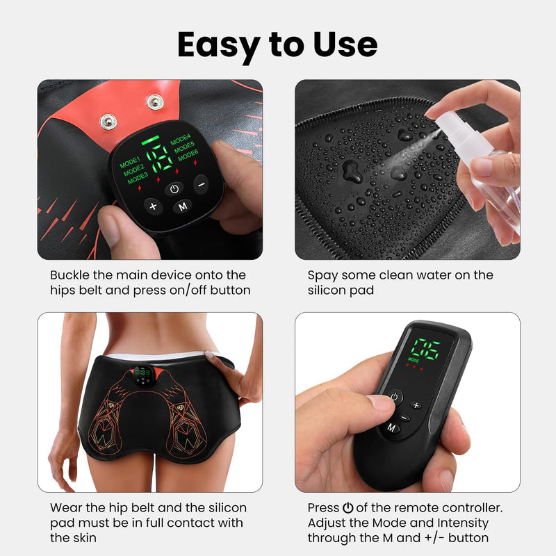 [Australia - AusPower] - Hip Trainer Glute Muscle Stimulator Belt, Butt Lifting Muscle Toner Machine for Lifting Hips, Home Workout Equipment for Men Women 