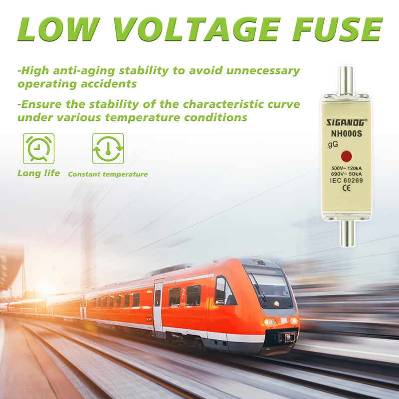 [Australia - AusPower] - SIGANDG NH Fuse Insert NH000 63A gG Front Display Combination Detector Pack of 3 