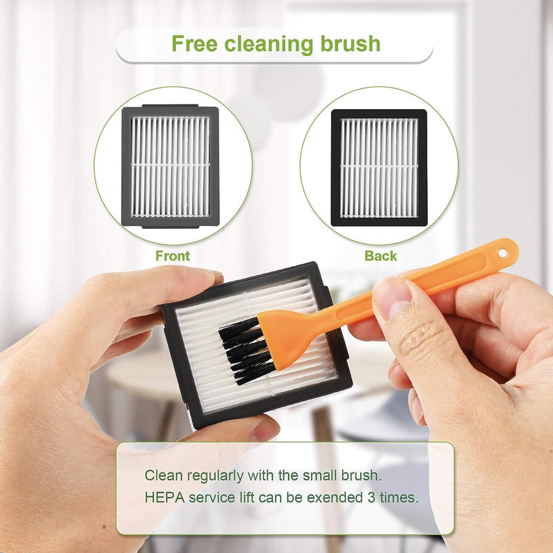 [Australia - AusPower] - 19 Pack Replacement Parts Compatible for Roomba j7 j7+/Plus E5 E6 E7 i7 i7+ i3 i3+ i4 i4+ i6 i6+ i8 Vacuum Cleaner, Replenishment Kit 2 Set Roller Brushes,8 Filters,8 Side Brushes White Side Brushes 